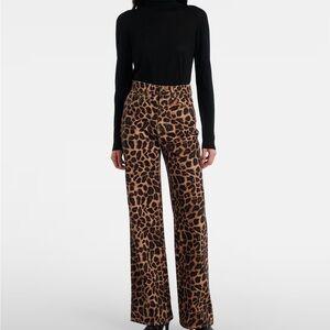 Veronica Beard Leopard Print Wide-Leg Pants